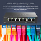 D-Link 7-Port Multi-Gigabit Unmanaged Switch-The QoS feature allows traffic to be classified in 8 priority levels