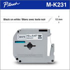 Brother - MK231 Ruban non laminé authentique pour étiqueteuses P-touch - 12 mm de largeur x 8 m de longueur - blanc avec texte noir-Parfait pour les applications quotidiennes d'étiquetage à la maison, au bureau à domicile, à l'école ou pour les loisirs