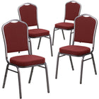 Flash Furniture HERCULES Series Heavy Duty Burgundy Patterned Fabric Stack Chair with Arms - 4 Pack-Set of 4 Multipurpose Banquet Chairs