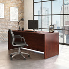 Sauder 71"W Affirm Desk - Classic Cherry- Melamine top surface is heat, stain, and scratch-resistant