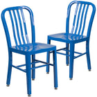 Chaise pour l'intérieur / l'extérieur en métal bleu de qualité commerciale, lot de 2-500 lb Capacité de poids statique