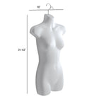 Eddie's Female Hanging 3/4 Torso Forms - PVC - White - 2 Pack (155726-2)-White