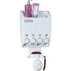 Ulti-Mate Dispenser 4 Shower Caddy, White-Includes a soap tray and hooks to for razors and shower puffs