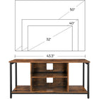 Vasagle TV Stand Media Display - Rustic Brown & Black-Product Dimensions: 43.3"L x 15.7"W x 19.7"H