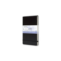 Moleskine – Cahier aquarelle de la collection Art Plus, couverture rigide, noir, 5 po x 8,25 po-Résiste à l'utilisation d'une gomme à effacer et peut subir de grandes quantités d'eau des deux côtés de la page.