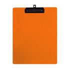 Geo Plastic Clipboard, Letter, 9" x 12", Orange, 12 Pack-Clipboard made of strong plastic with retractable hook.