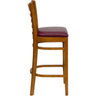 Flash Furniture HERCULES Series Ladder Back Cherry Wood Restaurant Barstool - Burgundy Vinyl Seat-Ladder Back Design