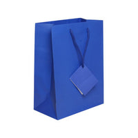 Jam Paper Gift Bags with Rope Handles - Medium - 8" x 10" x 4" - Blue Matte - 3 Pack-Color: Blue Matte