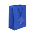 Jam Paper - Sacs cadeaux avec poignées en corde - Moyen - 8 po x 10 po x 4 po - Bleu mat - Paquet de 3-Couleur: Bleu Mat