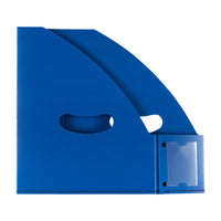 Jam Paper - Porte-revues en plastique, 4 po x 10 1/2 po x 12 po, Bleu-Couleur: bleue