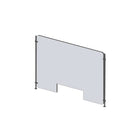 Mark Maker Rod Sneeze Guard - 30" W x 23.5" H panel 1/4" Clear Acrylic and 24" high aluminum rod set - with 4" x12" pass through-Optimal social distancing between two groups of people
