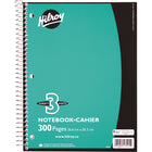 Hilroy 3-Subject Notebook, Ruled, 3-Hole Punched, Assorted Colours, 10-1/2" x 8", 300 Pages-Holds 300 pages for plenty of note-taking space