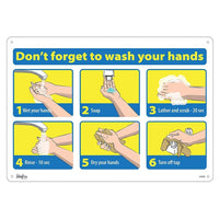 Zenith Pictogram Sign - Don't Forget to Wash Your Hands - 14" x 20" - Aluminum - 4 Pack-Don't Forget to Wash Your Hands