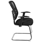Flash Furniture Chaise de réception auxiliaire en maille noire avec base chromée-Dossier en maille aéré