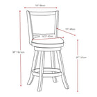 CorLiving DWG-114-B Woodgrove 38" White Wash Wood Barstool with Leatherette Seat, Set of 2-Sold as a set of 2