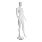 Can-Bramar PL Adult 2-in-1 Full Body & Headless Female Abstract Unbreakable Mannequin - 70"H - Glass Base -  Glossy White-Made of Polypropylene (PP) with a Glossy White high-quality paint coating