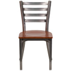 Flash Furniture HERCULES Series Clear Coated Ladder Back Metal Restaurant Chair - Cherry Wood Seat - 2 Pack-Set of 2 Metal Dining Chairs