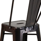 Flash Furniture – Tabouret de comptoir en métal, int/ext, hauteur de 24,25 po, fini noir/or patiné, 4/bte (CH3132024GBBQ)-Trou de drainage dans le siège