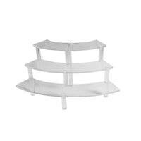 Futech JDAR3CS Acrylic Curved Riser, 6-3/4" x 14" x 7", Clear-Dimensions of each step: 10"L x 2-3/4"W x 6-3/4"H, 12"L x 2-3/4"W x 4-1/2"H, 13-1/4"L x 2-3/4"W x 2-1/4"H