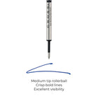A.T. Cross Rollerball Pen Refill - Medium - Blue-Medium-point tip produces 0.25mm line width for crisp, clear lines for excellent visibility. 
