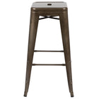 Flash Furniture Tabouret De Bar 30" - Empilable-Gun Metal Gris - Paquet de 4 (4ET3132030GNR)-Tabouret industriel moderne en métal gris métal à canon