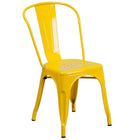 Flash Furniture 31.5'' x 63'' Rectangular Yellow Metal Indoor-Outdoor Table Set with 4 Stack Chairs (ET-CT005-4-30-YL-GG)-ANSI BIFMA Certified