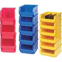 Quantum Storage Systems - Contenants Géants Empilables, 12,375po La X 19,75po P X 5,875po H, Bleu, paquet de 3-Capacité 150 lb