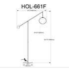Dainolite Holly Transitional Incandescent Floor Lamp - 1 Light - Matte Black with Opal Glass-Metal