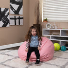 Flash Furniture Small Light Pink Dot Kids Bean Bag Chair-Machine Washable Removable Slip Cover