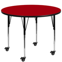 Flash Furniture Mobile 42" Round Thermal Laminate Activity Table - Red-Popular Round Activity Table