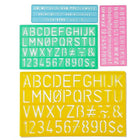 C-THRU 4-Piece Lettering Guide, Uppercase, Letters and Numbers, 6 Pack-Features 4 guides, 1/4"/6mm, 1/2"/1 cm in uppercase & lowercase letters & numbers