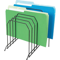 Staples Wire Desk Step File Sorter - 8-Slot - Black-File sorter designed to organize paperwork and documents