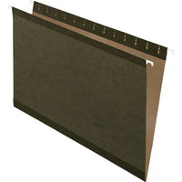 Staples 100% Recycled Reinforced Standard Green Hanging File Folders - Legal Size - 25 Pack-Paper made from 100% recycled fiber with 100% post-consumer fiber