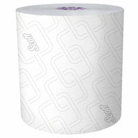 Scott Essential High-Capacity Hard Roll Towels - Unperforated - with Elevated Design and Absorbency Pockets - for Purple Core Dispensers - White - 6 Pack-950'/Roll