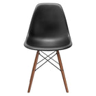 Nicer Furniture Eiffel Style Side Chair with Walnut Wood Legs - Black - 4 Pack-Straight wooden dowel legs with floor protectors for hardwood floor