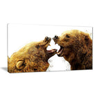 Designart Bear Fight Canvas Art Print, 5 Panels, (PT2314-40-20)-Print