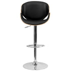 Flash Furniture Beech Bentwood Adjustable Height Barstool with Curved Back & Black Vinyl Seat-Contemporary Style Stool
