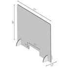 Mark Maker Acrylic Sneeze Guard - 31.5" W x 36" H-Available with acrylic feet to easily stand on countertops for portability and quick installation with no tools required.