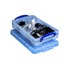 Really Useful Boxes 2.5L Storage Box with Tray, Clear-Clear, 100 polypropylene