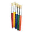Charles Leonard Round Paint Brushes with Stubby Assorted Handle, 7 1/2", 30/Pack (CHL73205)-Stubby paintbrush for school, hobby and crafts
