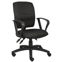 Nicer Furniture Fabric Ergonomic Task Chair with Loop Arms-Mid-back desk chair with a simple, modern design