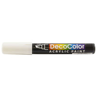 JAM Paper Marvy Uchida Acrylic Paint Marker - Chisel Tip - White-Ink is water based Acrylic Paint and goes on smooth. These versatile Paint Markers can be used to brighten up any surface or project!