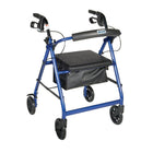 Drive Medical - Rollator avec dossier et siège rembourré, bleu-Bleu, aluminium