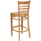 Flash Furniture HERCULES Series Ladder Back Natural Wood Restaurant Barstool-.625'' Thick Beechwood Seat