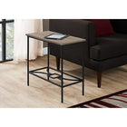 Monarch Specialties 2075 Accent Table - 22"H/Dark Taupe/Black Metal-Sturdy black metal base provides stability and has round legs for a sleek, elegant look
