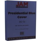 JAM Paper Matte Cardstock, 8.5 x 11, 80lb Presidential Blue, 50 Pack (563916926)-Blue