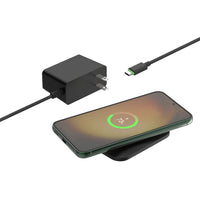 Belkin BoostCharge Pro Easy Align 15W Wireless Charging Pad - Black-Cleverly designed with a large yet compact Qi surface area for easy alignment as you charge your iPhone 15, Galaxy, and more. A larger pad surface with easy alignment allows stronger charging signal — even with the case on.