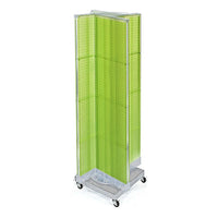 Azar Displays Pegboard Floor Display Pinwheel with Wheel, 60" x 16", Green (700422-GRE)-Made from pegboard