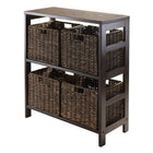 Winsome – Étagère de rangement ouverte Granville 5 pièces, avec 4 paniers pliables, espresso-L’étagère de rangement Granville avec paniers pliables est parfaite pour ranger et organiser vos articles préférés.
