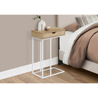 Monarch Specialties 3775 Accent Table - 25"H/Natural/White Metal-Assembly required: Illustrated instructions and all hardware are provided for convenience (additional tools may be needed)